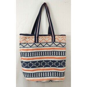 Stephanie Nicole Shoulder Bag Tote Boho Beaded Geometric Blue Orange